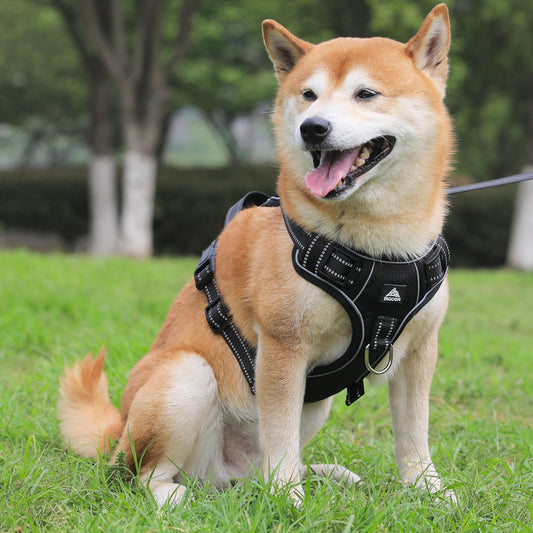 Dog Harness Vest Bra Anti-explosion Punch Reflective Adjustable Small Medium Large Safety Breathable Harness Pet Supplies