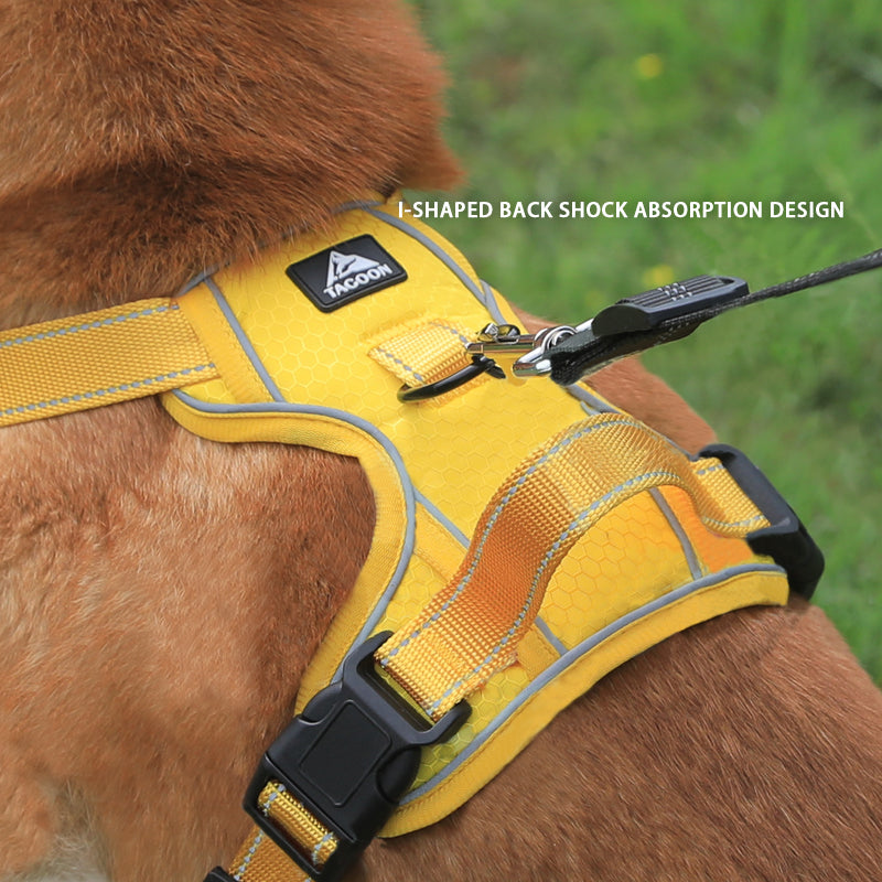 Dog Harness Vest Bra Anti-explosion Punch Reflective Adjustable Small Medium Large Safety Breathable Harness Pet Supplies