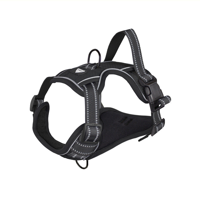 Dog Harness Vest Bra Anti-explosion Punch Reflective Adjustable Small Medium Large Safety Breathable Harness Pet Supplies